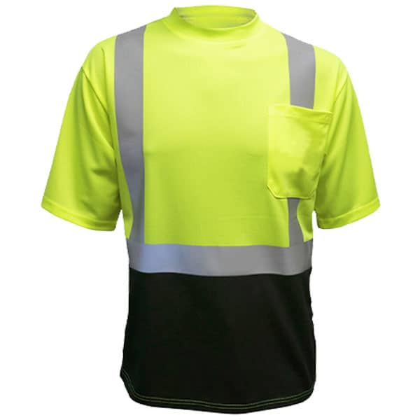 Max Apparel Class 2 Black Bottom Moisture Wicking Shirt 2 Max Apparel moisture wicking shirt - safety green