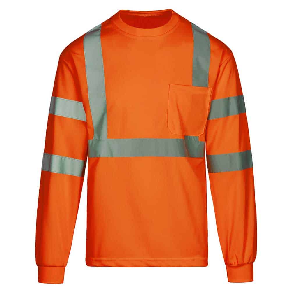 Max Apparel Class 3 Long Sleeve Pocket T-Shirt 3 Max Apparel Class 3 Safety Orange Shirt
