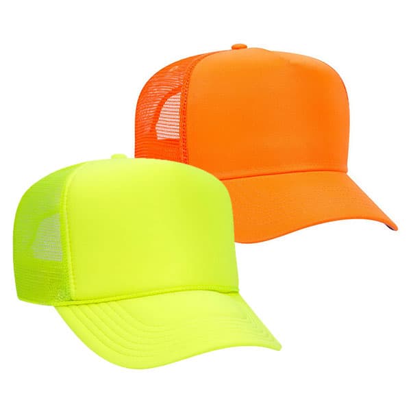 Otto Cap 5 Panel Trucker Safety Hat 1 Mesh Back Safety Cap