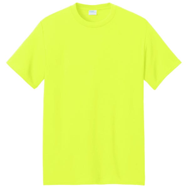 Port & Company Core Blend Recycled Tee 2 safety green shirt