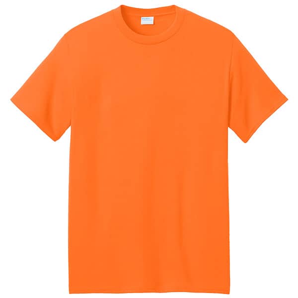 Port & Company Core Blend Recycled Tee 3 Safety Orange Shirt