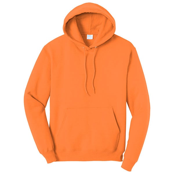 Port & Company Core Safety Pullover 3 PC78H Safety Orange Pullover Hooded Sweatshirt