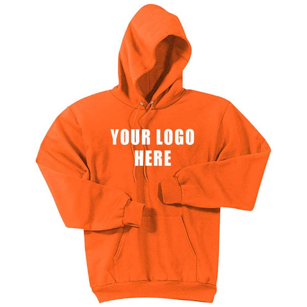Port & Company Safety Fleece Pullover Hooded Sweatshirt 4 Custom Port & Company Hooded Safety Orange Sweatshirt