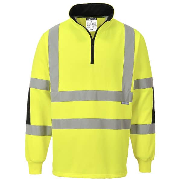 Portwest Xenon Hi-Vis Rugby Shirt Yellow 1 Portwest Xenon Hi-Vis Rugby Shirt Yellow