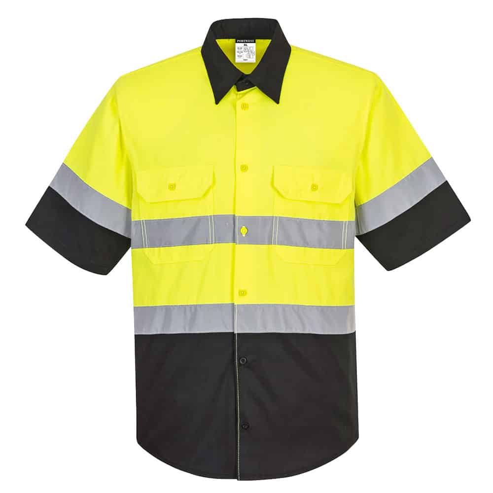 Portwest E067 Two-Tone Safety Work Shirt 1 Class 2 Button Down Safety Shirt