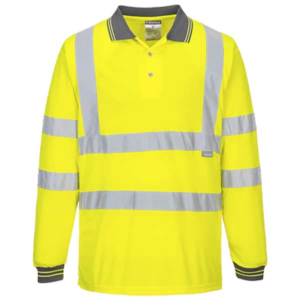 Portwest Class 3 Hi-Vis Long Sleeve Polo Shirt 2 ANSI Class 3 SAfety Polo