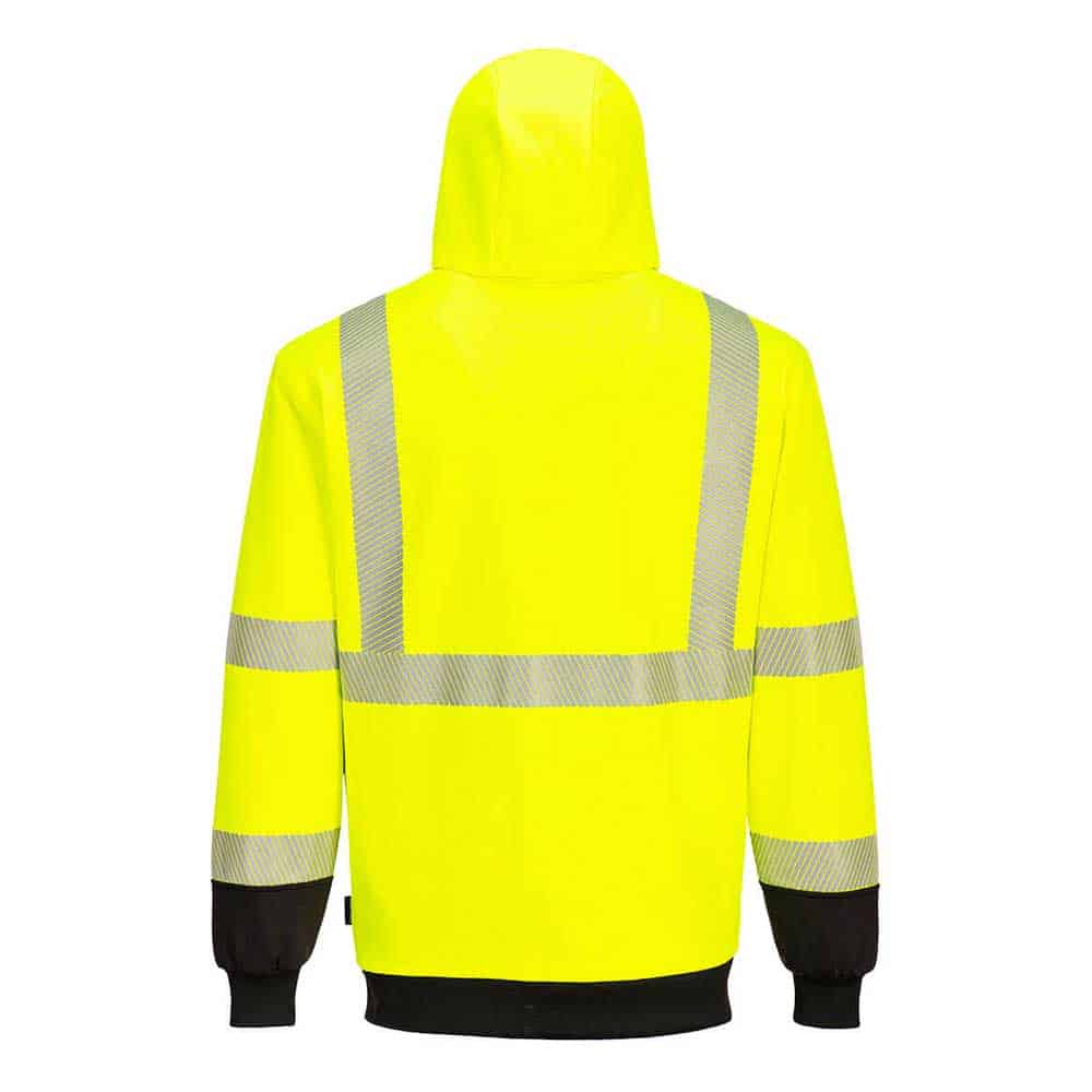 Portwest Class 3 Thermal Zipped Hoodie 2 Portwest Thermal Safety Sweatshirt - Back View