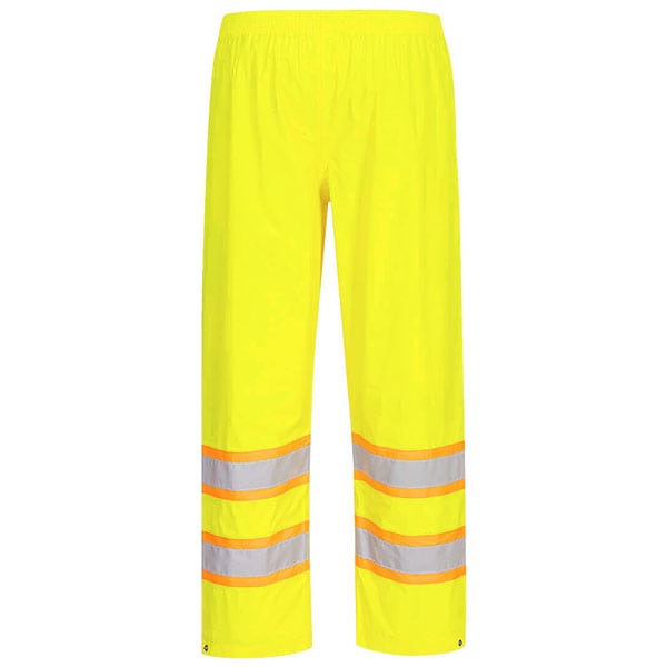 Portwest Rain Pants Hi-Vis Contrast Tape 1 portwest h447 rain pants with contrast tape