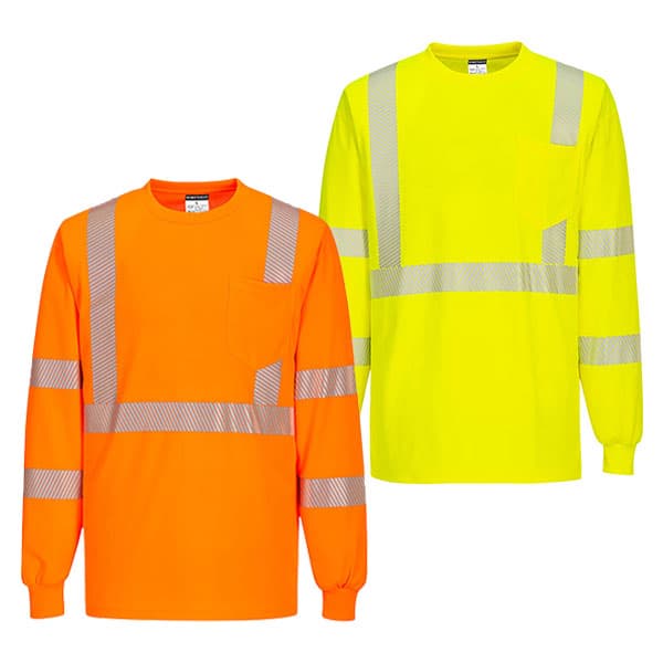 Portwest S195 Segmented Tape Long Sleeve Shirt 1 Portwest Long Sleeve Segmented Tape Safety Shhirt