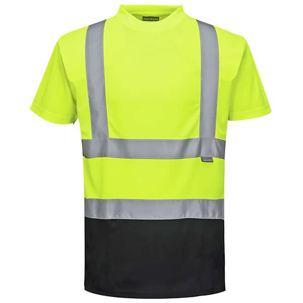 Portwest Two Toned Safety T-Shirt 3 Portwest Class 2 Reflective Black Bottom Shirt