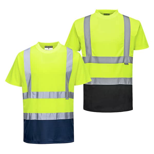 Portwest Two Toned Safety T-Shirt 1 Portwest Black and Navy Bottom Safety Shirt
