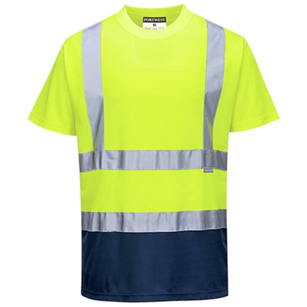 Portwest Two Toned Safety T-Shirt 2 Portwest Navy Bottom Reflective Safety Shirt