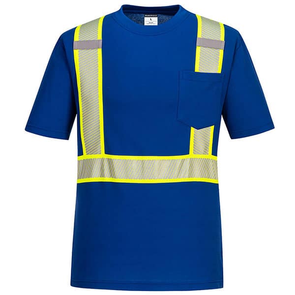 Portwest S396 Royal Short Sleeve Non-ANSI Shirt 1 Portwest Royal Safety Shirt