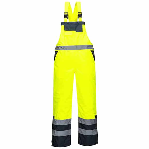 Portwest Contrast Lined Safety Bib and Brace 1 Portwest Safety Bib and Brace