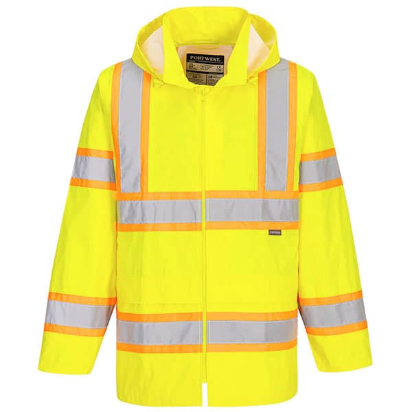 Portwest Rain Jacket with Contrast Tape 1 portwest UH400 rain jacket