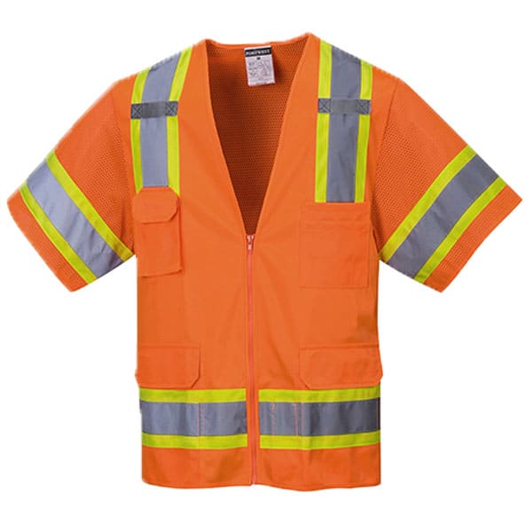 Portwest Aurora Class 3 Hi-Vis Safety Vest 2 Portwest Safety Orange Vest