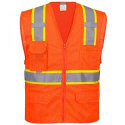 Safety Orange Vest with Contrasting Trim