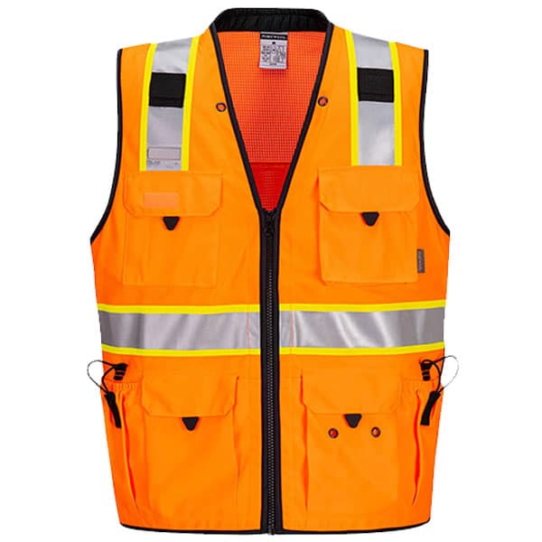 Portwest US376 Expert Pro Surveyors Vest 2 Orange Surveyors Safety Vest