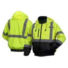 Pyramex Hi Vis Waterproof Heated Safety Work Jacket with Powerbank – Type R ANSI Class 3