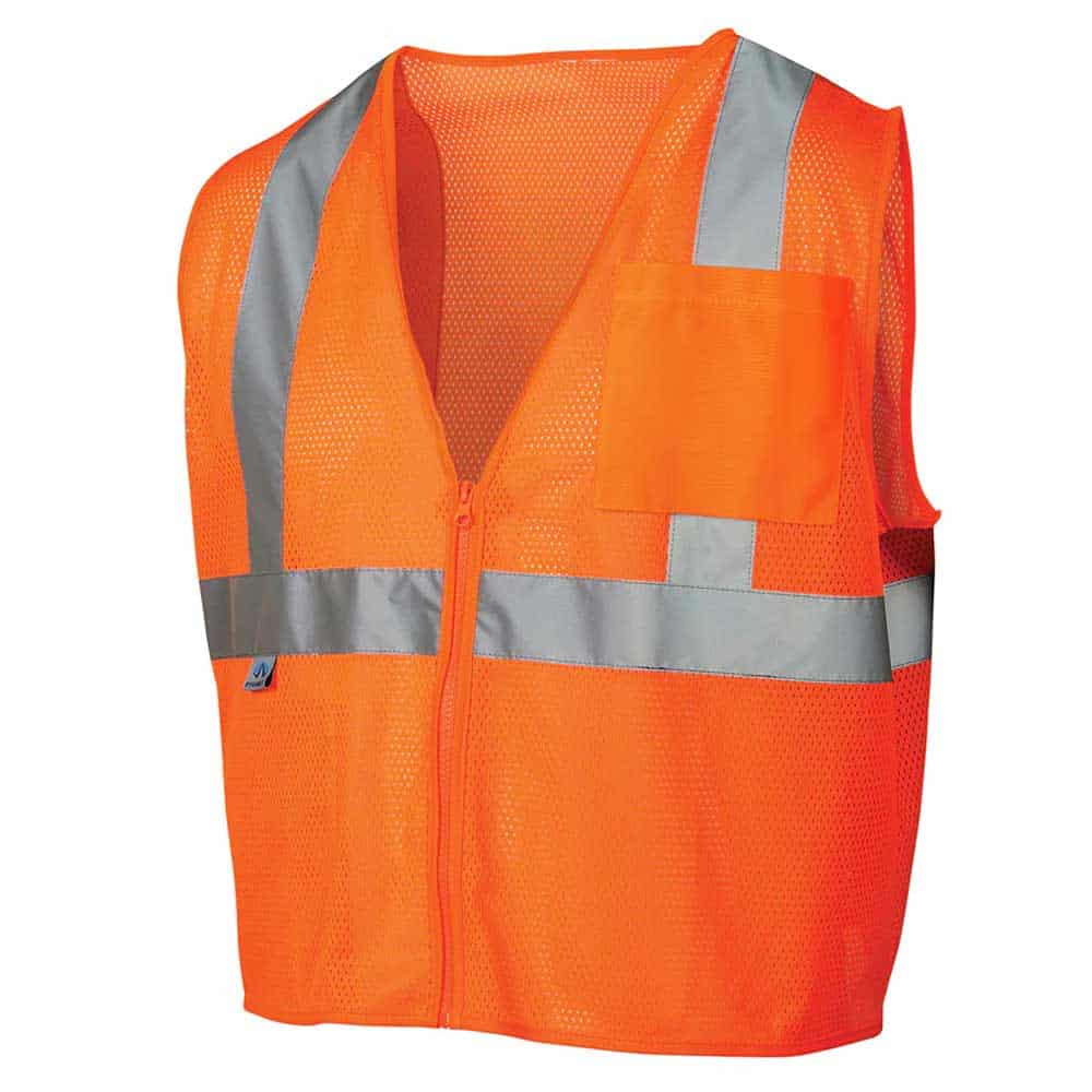 Pyramex Class 2 Zipper Vest with Chest Pocket 2 Pyramex Pocket Safety Orange Vest