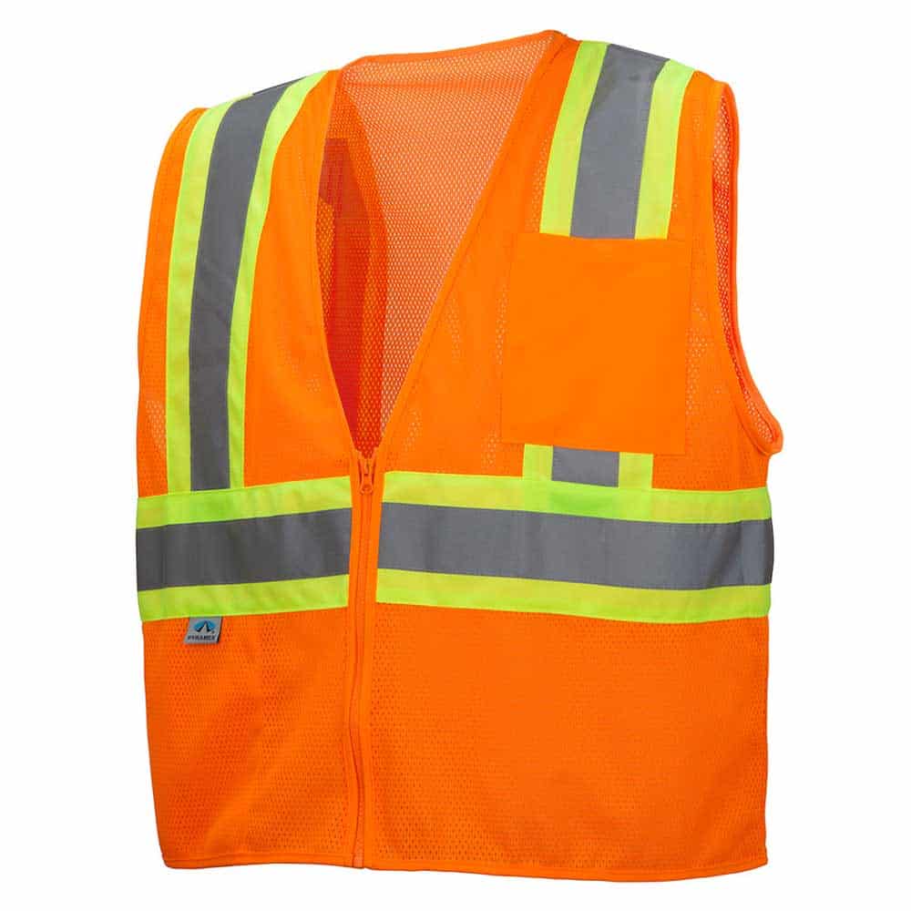 Pyramex Two Tone Class 2 Safety Vest 2 Pyramwx Two-Tone Safety Orange Vest