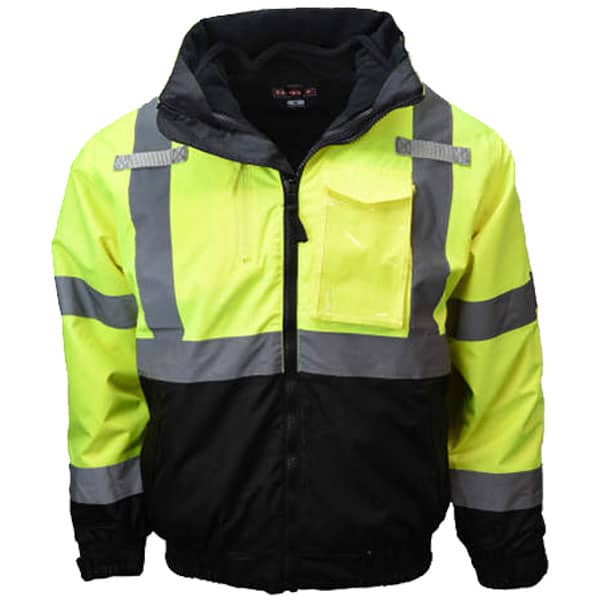 Radians Safety Three-In-One Bomber Jacket 3 Radians Safety Green Bomber Jacket