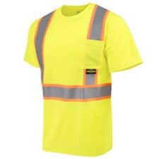 radians contrast trim short sleeve shirt-safety green