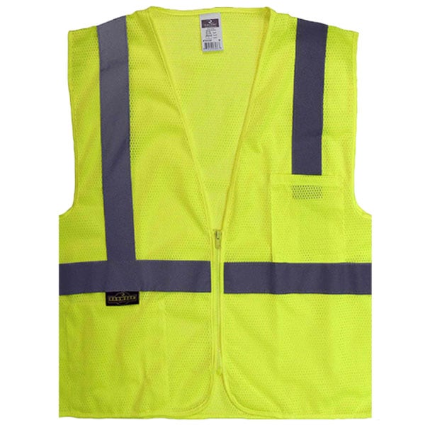 Radians Class 2 Economy Mesh Zipper Safety Vest with Pockets 2 Radians Safety Green Vest with Zipper