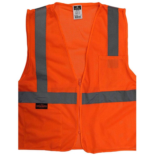 Radians Class 2 Economy Mesh Zipper Safety Vest with Pockets 3 Radians Safety Orange Economy Vest with Zipper