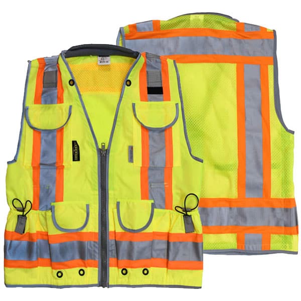 Radians Class 2 Heavy Woven Two Tone Vest 1 Radians SV55 Class 2 Vest In Safety Green