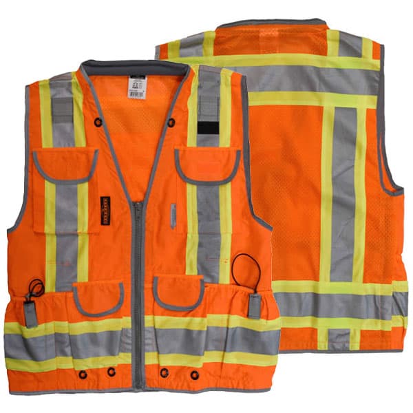 Radians Class 2 Heavy Woven Two Tone Vest 3 Radians SV55 Class 2 Safety Orange Vest
