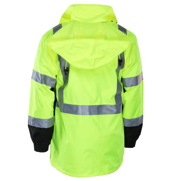 RAF Hi Vis Class 3 Black Bottom Parka 2 Safety Parka Back View