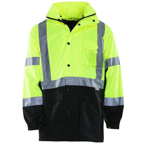 RAF Hi Vis Class 3 Black Bottom Parka 1 Reflective Apparel Black Bottom Safety Parka