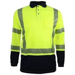 Class 3 Safety Green Long Sleeve Polo