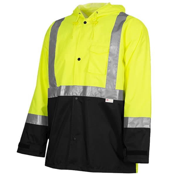 RAF Class 3 Waterproof Lightweight Hi Vis Safety Rain Jacket 1 RAF Safety Green Rain Jacket