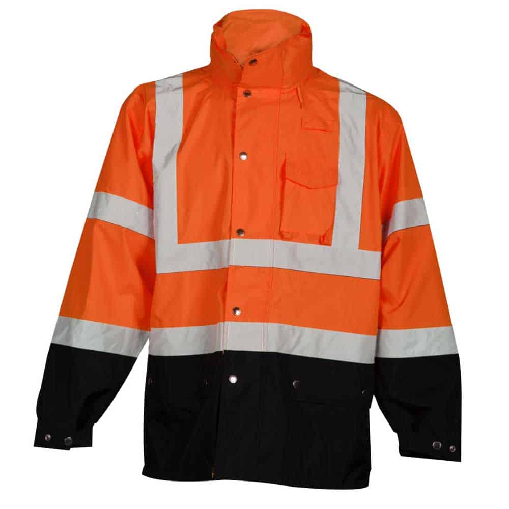 Kishigo Storm Cover Hi Vis Class 3 Rainwear Jacket 4 Kishigo Safety Orange Rain Jacket