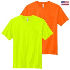 Short Sleeve Safety Shirts 42 U.S. Made Volunteer Knitwear Pocket Safety Tee